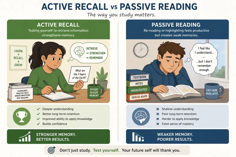 active recall vs passive reading